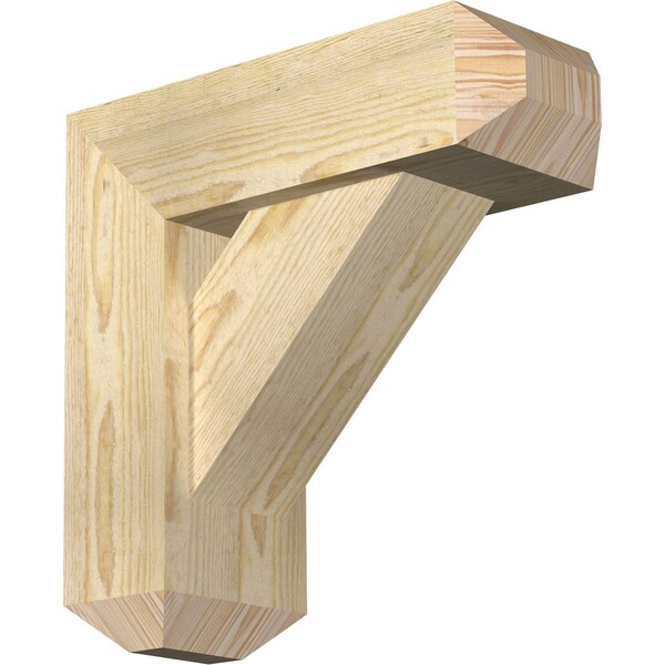 Ekena Millwork Traditional Craftsman Rough Sawn Bracket w/ Offset Brace, Douglas Fir, 6"W x 16"D x 16"H BKT0604X16X16TRA04RDF - main